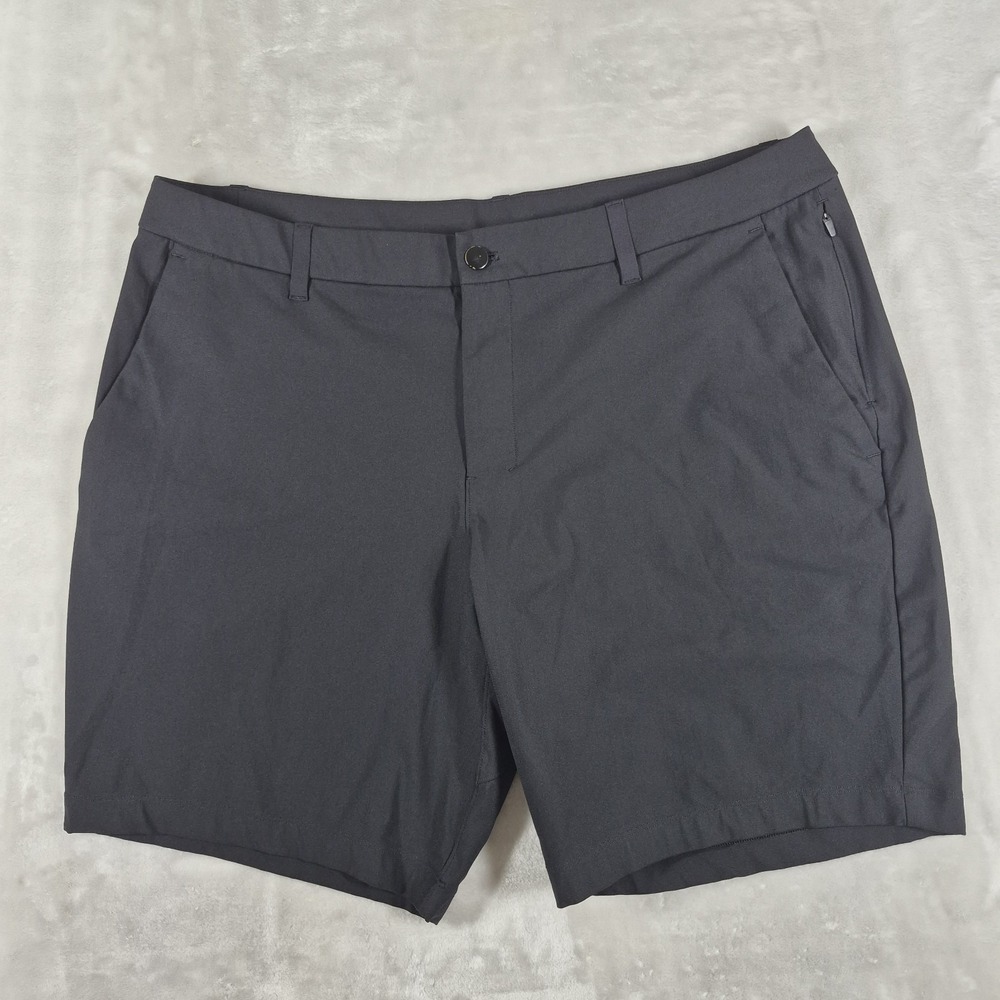 Lululemon ABC Classic Fit Shorts Men's 38 Black 9" Inseam Warpstreme LM7BMIS